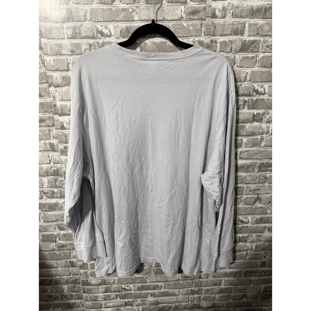 PINK Victoria's Secret Long Sleeve T-Shirt Light Blue Rhinestone Logo XXL - Picture 2 of 4